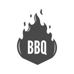 Barbeque Fire isolated on white background. BBQ Concept. Barbecue Grill Icon. Vector illustrations