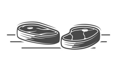 Barbeque Stake isolated on white background. BBQ Concept. Barbecue Grill Icon. Vector illustrations