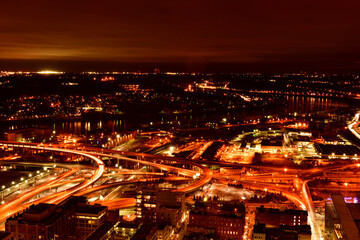 Fototapeta na wymiar 米国都市の夜景撮影