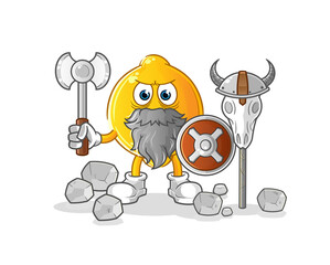 lemon viking with an ax illustration. character vector