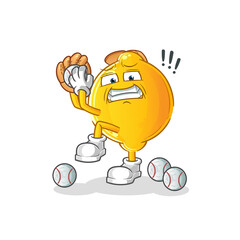 Obraz na płótnie Canvas lemon baseball pitcher cartoon. cartoon mascot vector