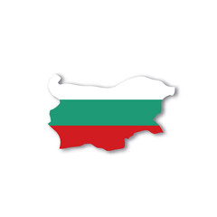 Bulgaria national flag in a shape of country map