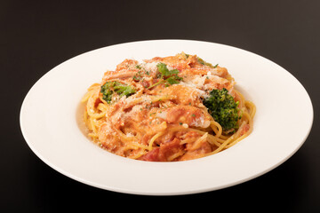 蟹クリームパスタ