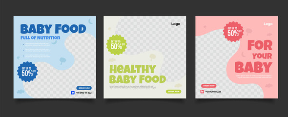 Healthy food menu for your baby social media post