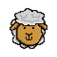 Pixel art animal sheep design isolated