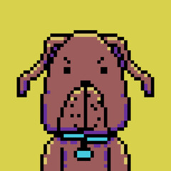 Fototapeta premium Pixel art dog design isolated