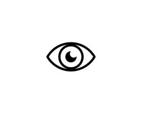 Human eye icon on a white background. Vector illustration.