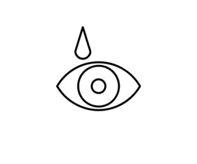 Human eye and eye drops. Symbol. Vector illustration.