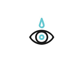 Human eye and eye drops. Symbol. Vector illustration.