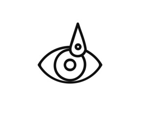 Human eye and eye drops. Symbol. Vector illustration.