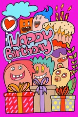 Doodle Monster Come to bless on the birthday.