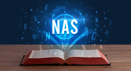 Technology abbreviation coming out from an open book