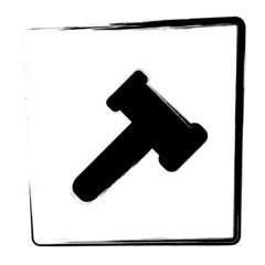 hammer brush strokes in a frame, vector illustration.