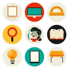 Set Of Flat Education Icons