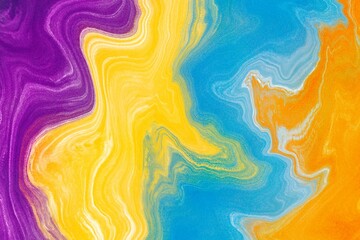 ざらざらテクスチャ・マーブル模様の抽象背景イラスト　紫と黄色と水色とオレンジ　ラメ　カラフル　粒子