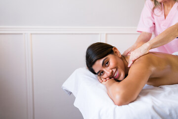 Fototapeta na wymiar Gorgeous woman enjoying a spa treatment