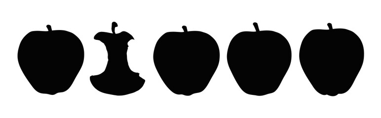 Big tasty apples. Vector drawing