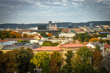 Fototapeta premium view from above, vilnius, lithuania, baltic countries, baltics, europe, autumn