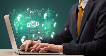 hand browsing on the internet for medical issues