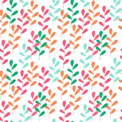 Seamless pattern with doodle flower on white background