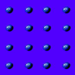 Juicy healthy Apple pattern on bright blue background. Minimal flat lay food texture. Summer abstract trendy fresh concept.