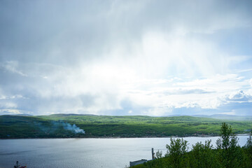Landscape overlooking the Kola Bay. Murmansk, Russia