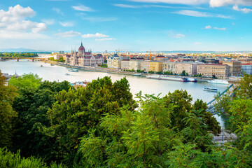 Fototapeta na wymiar landmarks of Budapest at summer