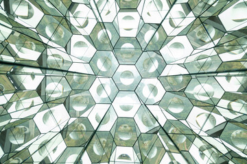 Kaleidoscope, diamond shaped glass lens