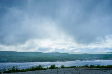Landscape overlooking the Kola Bay. Murmansk, Russia