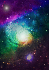 Obraz na płótnie Canvas Spiral galaxy and black space