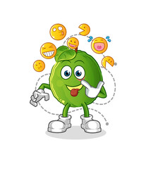 guava laugh and mock character. cartoon mascot vector