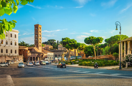 Tower on the street of rome