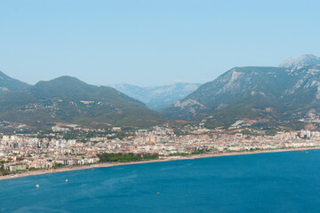 Fototapeta na wymiar Turkey: view of the city in the mountains and the sea