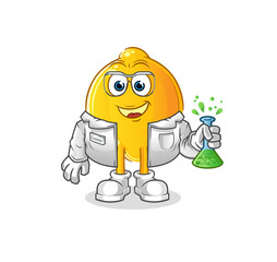 lemon scientist character. cartoon mascot vector