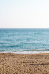 Fototapeta na wymiar beach, sea and sky symmetrically spread