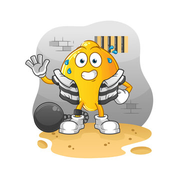 recommend clip art: lemon criminal in jail. cartoon character