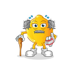 lemon white haired old man. character vector