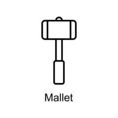Mallet vector Outline Icon Design illustration. Home Improvements Symbol on White background EPS 10 File