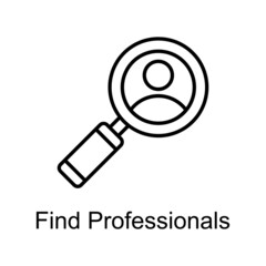 Find Professionals vector Outline Icon Design illustration. Home Improvements Symbol on White background EPS 10 File