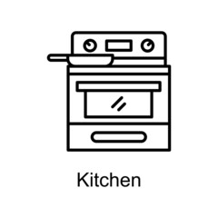 Kitchen vector Outline Icon Design illustration. Home Improvements Symbol on White background EPS 10 File