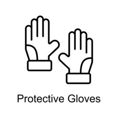 Protective Gloves vector Outline Icon Design illustration. Home Improvements Symbol on White background EPS 10 File