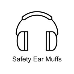Safety Ear Muffs vector Outline Icon Design illustration. Home Improvements Symbol on White background EPS 10 File