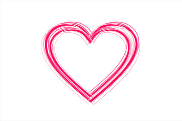 Happy Valentine. Heart shaped love symbol. Hand drawing heart 