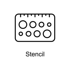 Stencil vector Outline Icon Design illustration. Home Improvements Symbol on White background EPS 10 File