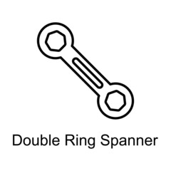 Ring Spanner vector Outline Icon Design illustration. Home Improvements Symbol on White background EPS 10 File
