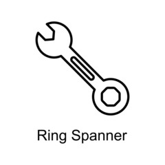 Ring Spanner vector Outline Icon Design illustration. Home Improvements Symbol on White background EPS 10 File