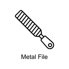 Metal File vector Outline Icon Design illustration. Home Improvements Symbol on White background EPS 10 File
