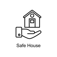 Safe House vector Outline Icon Design illustration. Home Improvements Symbol on White background EPS 10 File