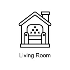 Living Room vector Outline Icon Design illustration. Home Improvements Symbol on White background EPS 10 File