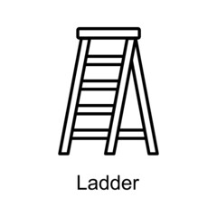 Ladder vector Outline Icon Design illustration. Home Improvements Symbol on White background EPS 10 File